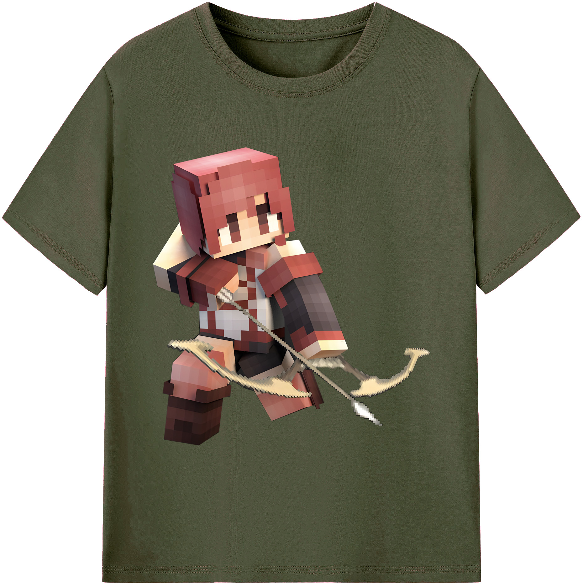 （画像用） マインクラフト ブロックの世界 Minecraft MC Block world 綿100％ メンズ半袖Tシャツ｜肌触りやわらか＆通気性